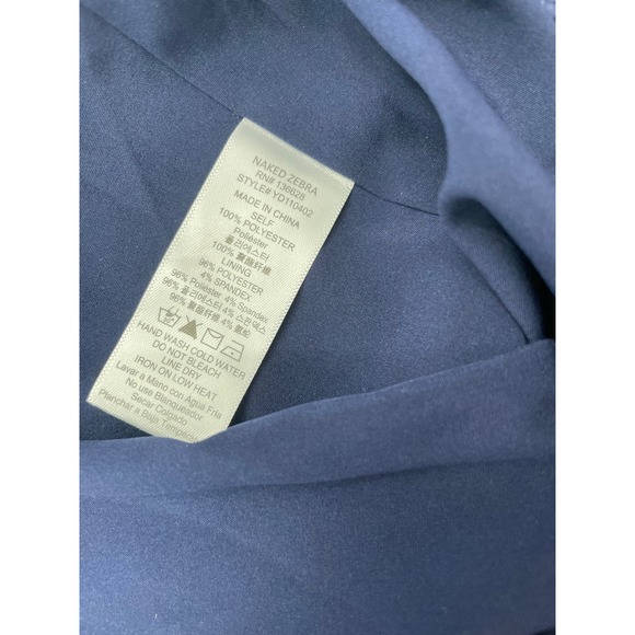 Naked Zebra Navy Blue Off Shoulder Ruffle Bell Sleeve Mini Dress Large NWT - Picture 3 of 4